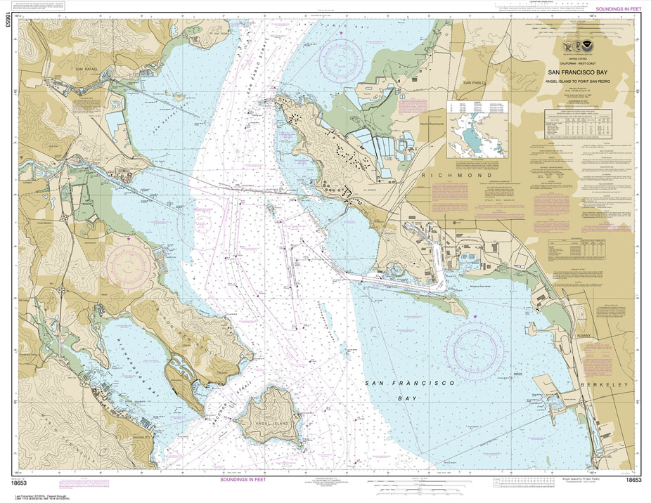 HISTORICAL NOAA Chart 18653: San Francisco Bay-Angel Island to Point San Pedro