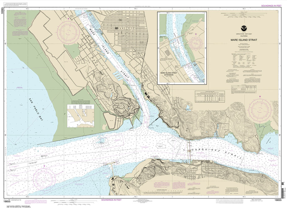 HISTORICAL NOAA Chart 18655: Mare Island Strait