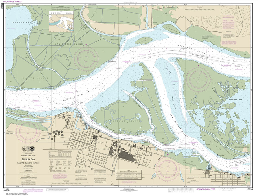 HISTORICAL NOAA Chart 18659: SUISUN BAY-Mallard Island to Antioch