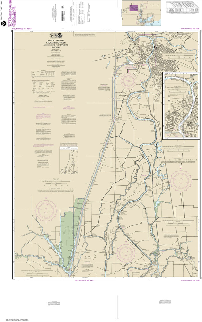 HISTORICAL NOAA Chart 18662: Sacramento River Andrus Island to Sacramento
