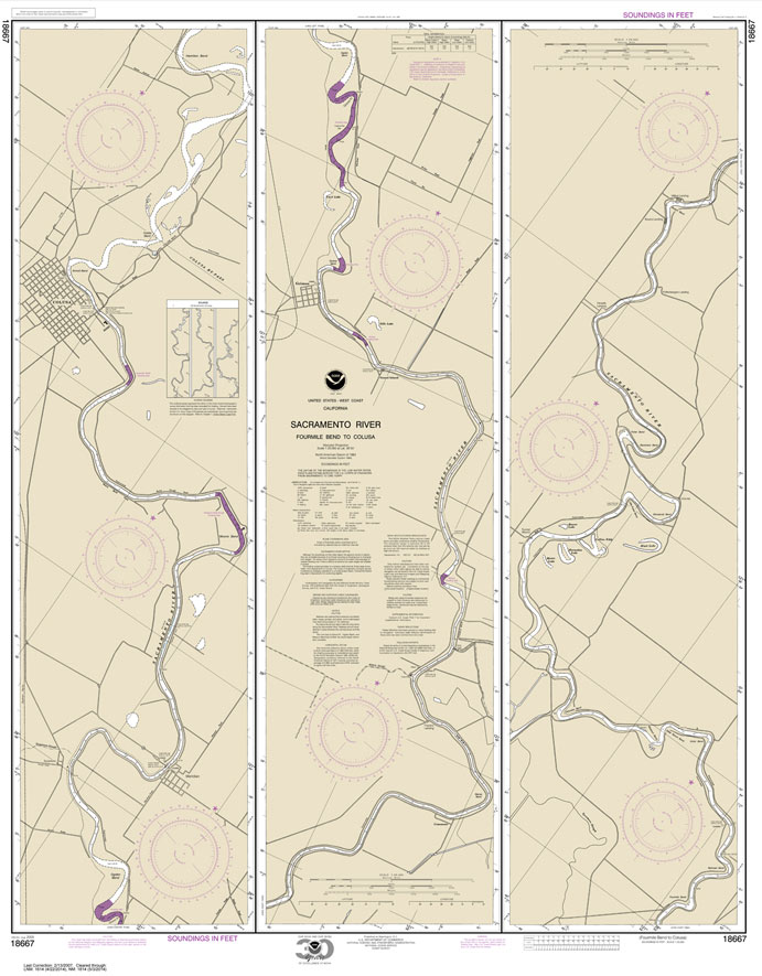 HISTORICAL NOAA Chart 18667: Sacramento River Fourmile Bend To Colusa