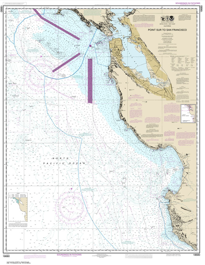 HISTORICAL NOAA Chart 18680: Point Sur to San Francisco