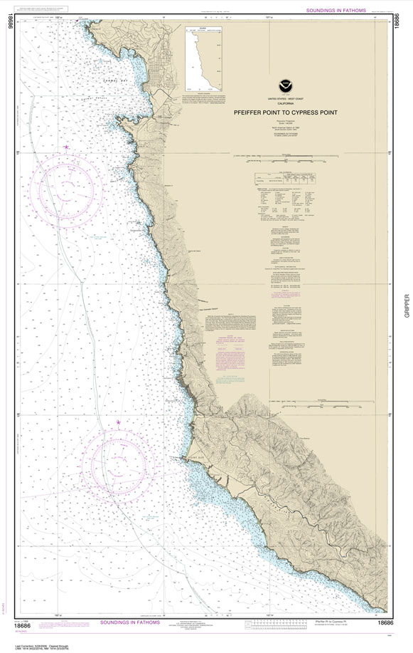 HISTORICAL NOAA Chart 18686: Pfeiffer Point to Cypress Point