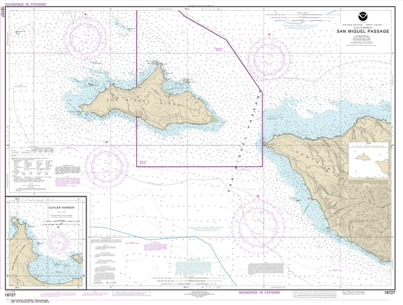 HISTORICAL NOAA Chart 18727: San Miguel Passage;Cuyler Harbor