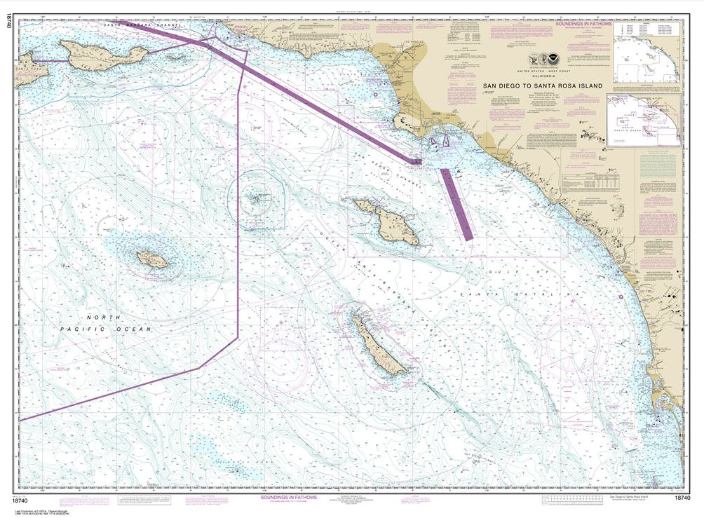 HISTORICAL NOAA Chart 18740: San Diego to Santa Rosa Island