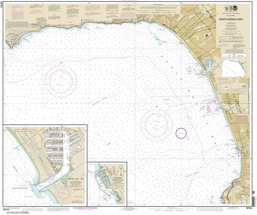 HISTORICAL NOAA Chart 18744: Santa Monica Bay;King Harbor