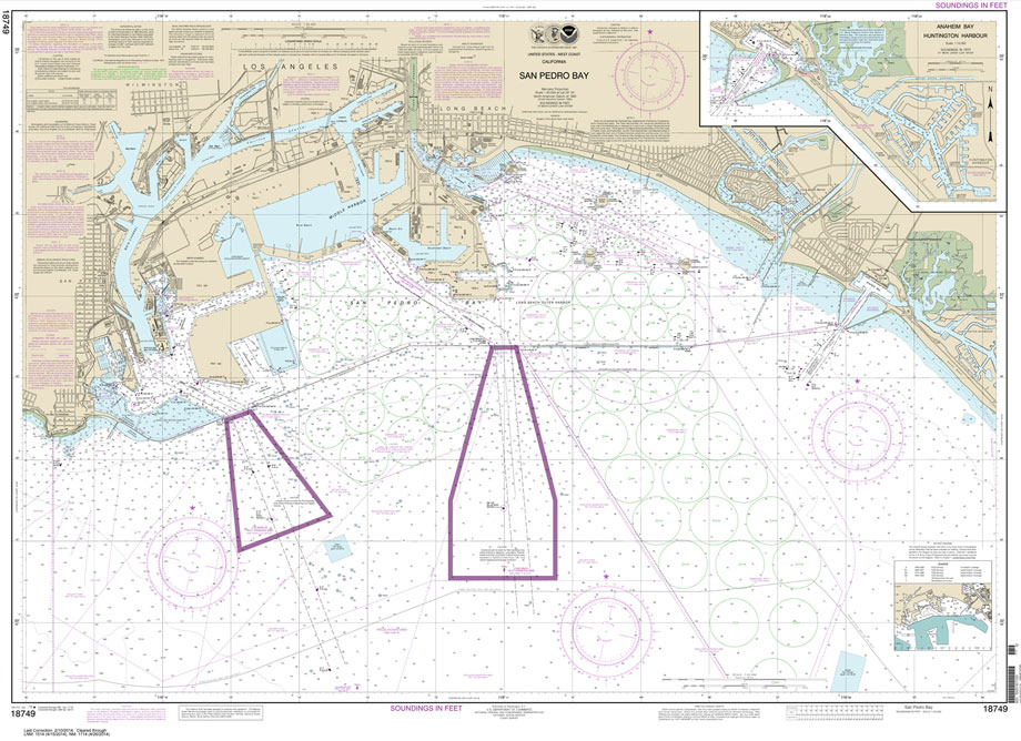 HISTORICAL NOAA Chart 18749: San Pedro Bay;Anaheim Bay Huntington Harbor