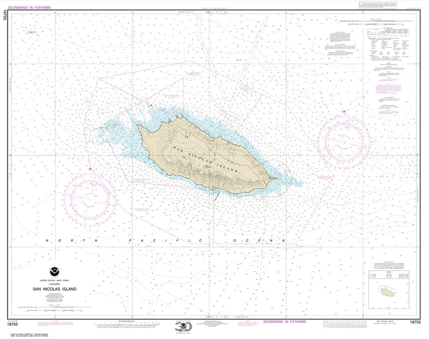 HISTORICAL NOAA Chart 18755: San Nicolas Island