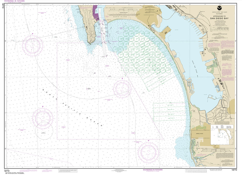 HISTORICAL NOAA Chart 18772: Approaches to San Diego Bay