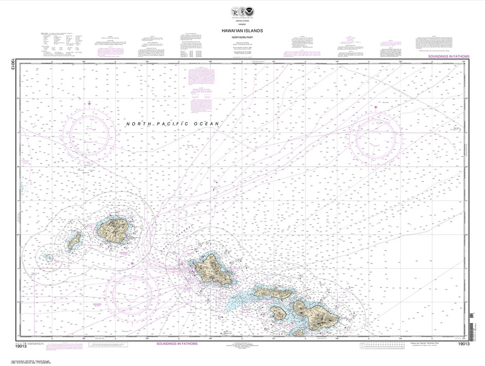 HISTORICAL NOAA Chart 19013: Hawai'ian Islands northern part