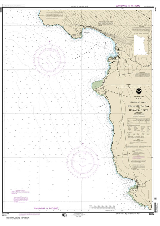 HISTORICAL NOAA Chart 19332: Kealakekua Bay to Honaunau Bay