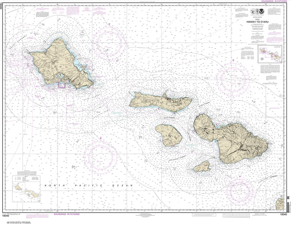 NOAA Chart 19340: Hawai'i to O'ahu