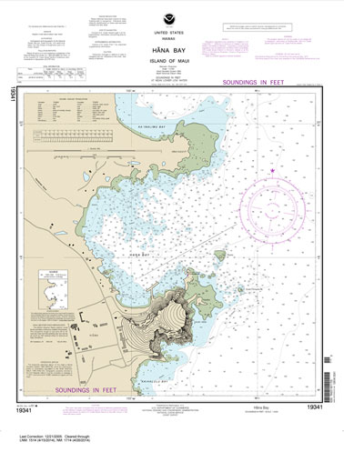 HISTORICAL NOAA Chart 19341: Hana Bay Island of Maui