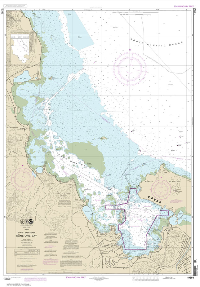 NOAA Chart 19359: O'ahu East Coast Kane'ohe Bay