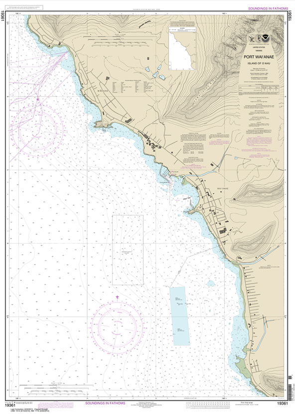 HISTORICAL NOAA Chart 19361: Port Wa'ianae Island of O'ahu