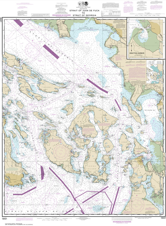 NOAA Chart 18421: Strait of Juan de Fuca to Strait of Georgia;Drayton Harbor