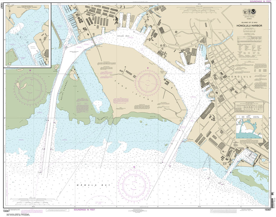 NOAA Chart 19367: Island of O'ahu Honolulu Harbor