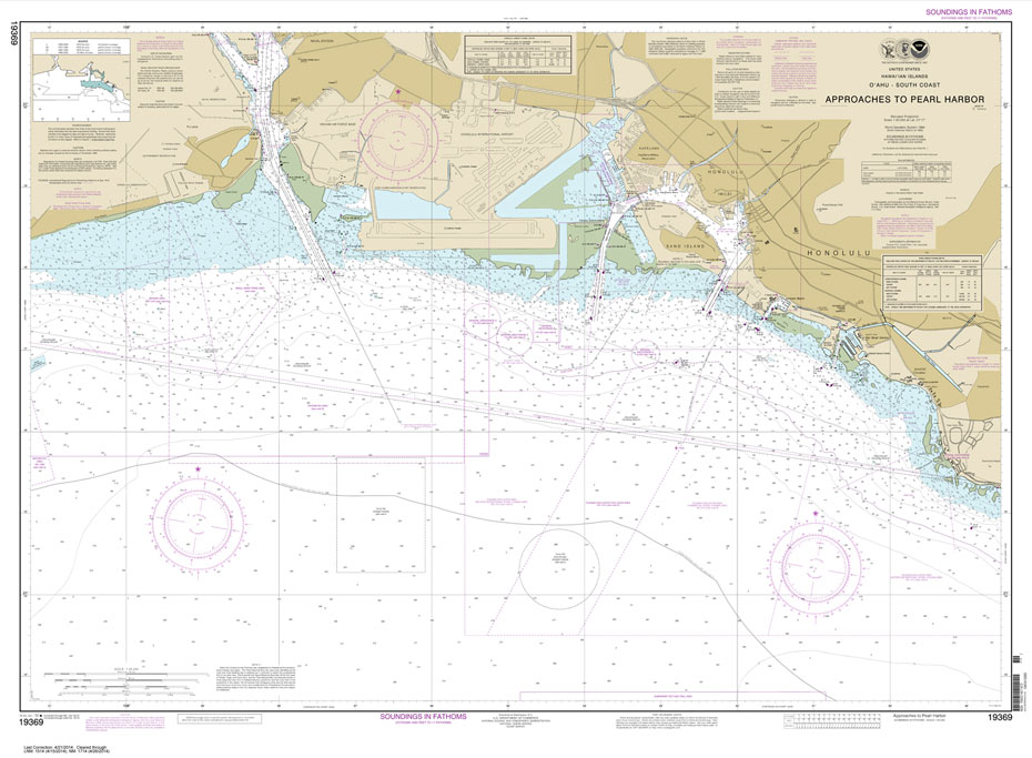 NOAA Chart 19369: O'ahu South Coast Approaches to Pearl Harbor
