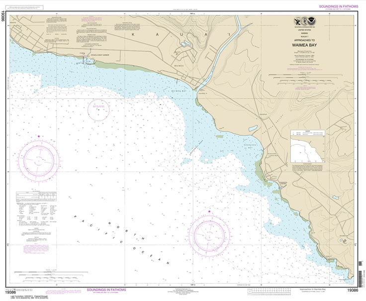 HISTORICAL NOAA Chart 19386: Kauai Approaches to Waimea Bay