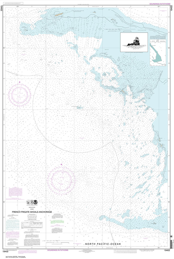 HISTORICAL NOAA Chart 19402: French Frigate Shoals Anchorage