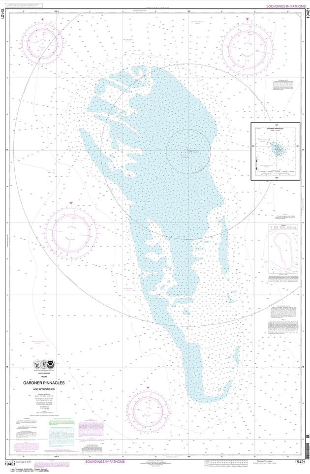 HISTORICAL NOAA Chart 19421: Gardner Pinnacles and approaches;Gardner Pinnacles