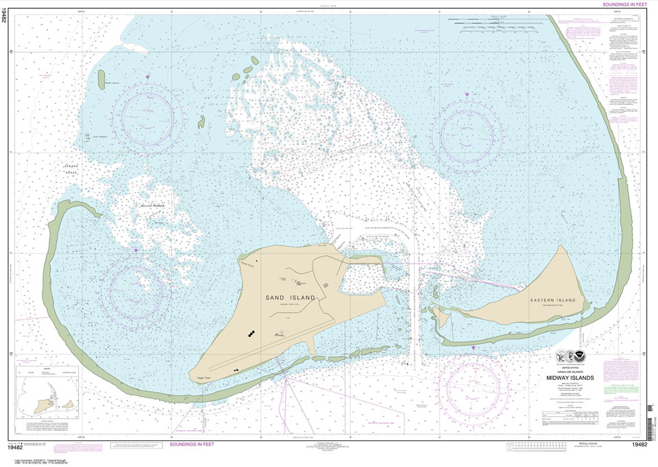 NOAA Chart 19482: Hawai'ian Islands Midway Islands