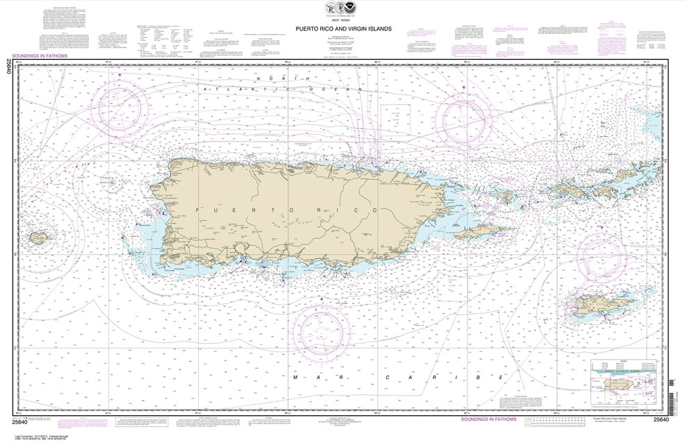 HISTORICAL NOAA Chart 25640: Puerto Rico and Virgin Islands