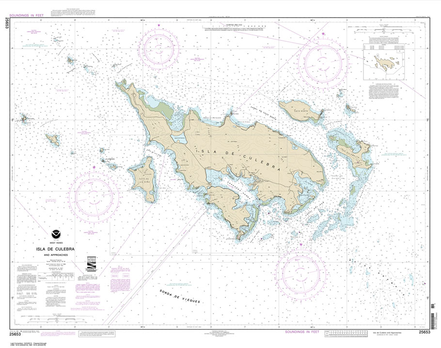 HISTORICAL NOAA Chart 25653: Isla de Culebra and Approaches