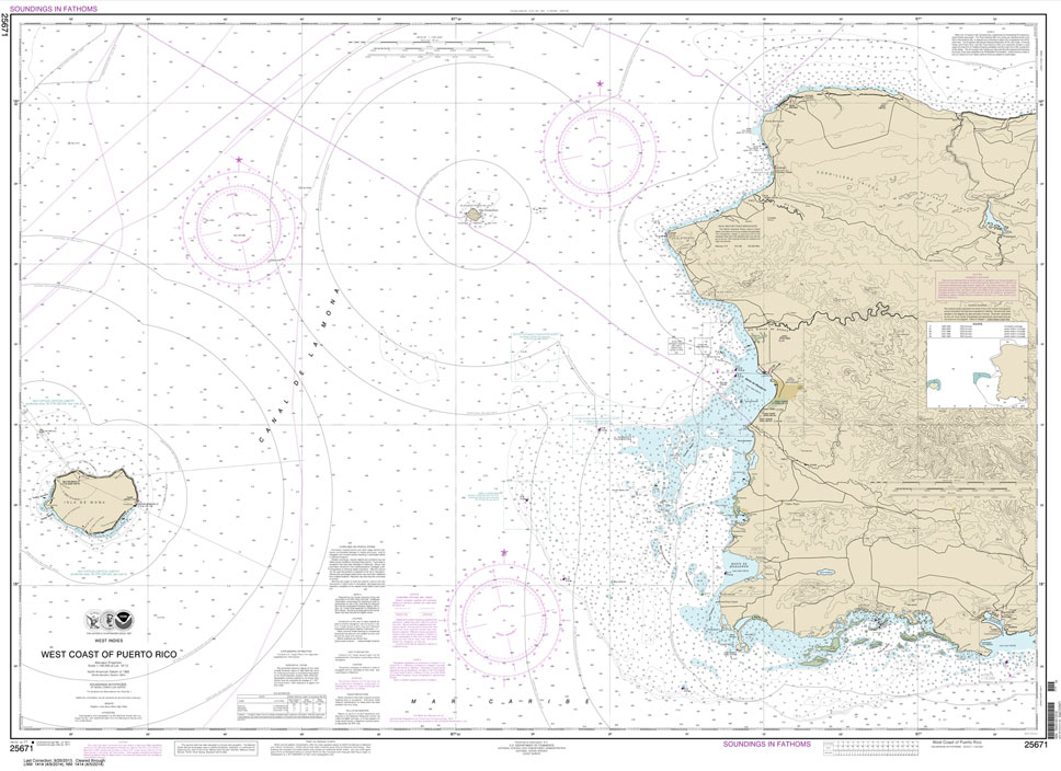 HISTORICAL NOAA Chart 25671: West Coast of Puerto Rico