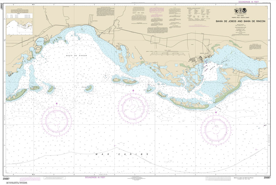 HISTORICAL NOAA Chart 25687: Bahia de Jobos and Bahia de Rincon