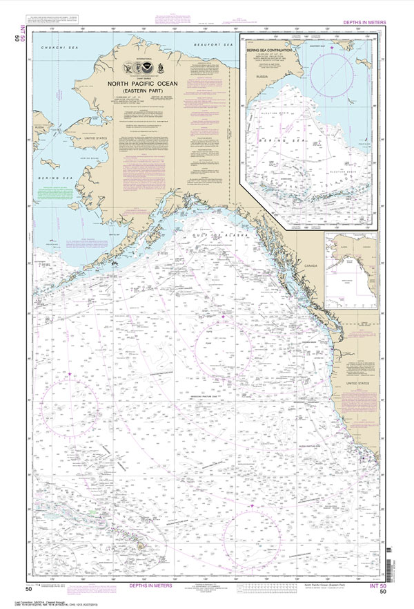 NOAA Chart 50: North Pacific Ocean (eastern part) Bering Sea Continuation