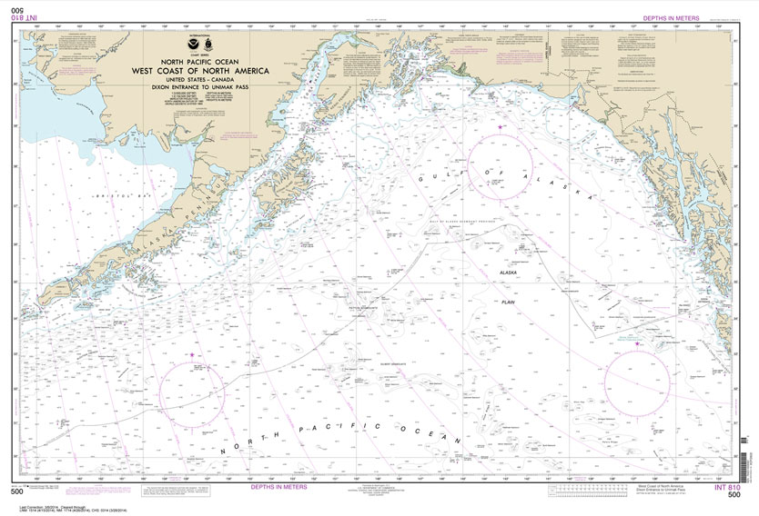 NOAA Chart 500: West Coast Of North America Dixon Ent To Unimak Pass