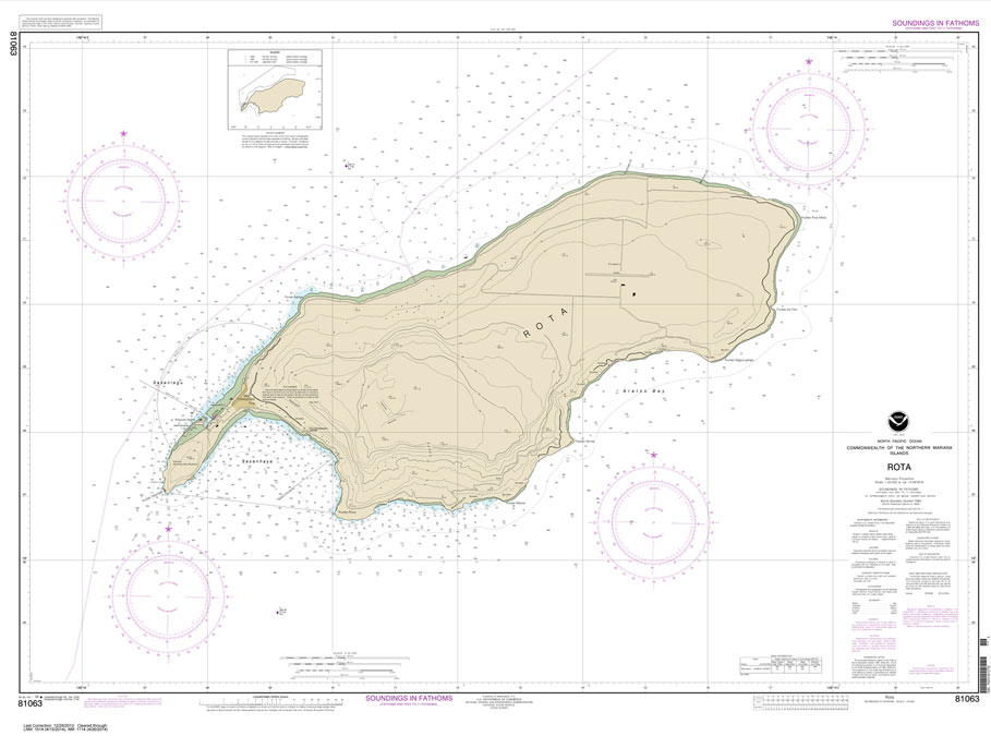 HISTORICAL NOAA Chart 81063: Commonwealth of the Northern Mariana Islands Rota