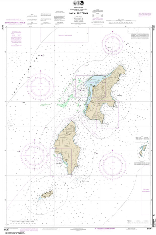 HISTORICAL NOAA Chart 81067: Commonwealth of the Northern Mariana Islands Saipan and Tinian