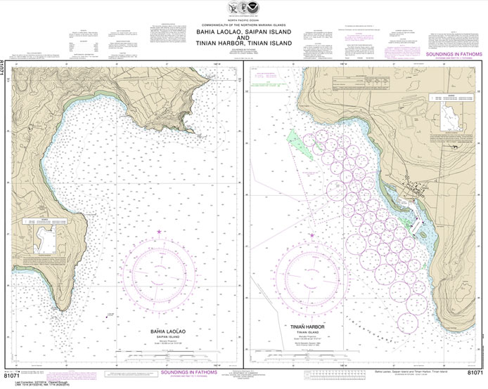 NOAA Chart 81071: Commonwealth of the Northern Mariana Islands Bahia Laolao: Saipan Island and Tinian Harbor: Tinian Island