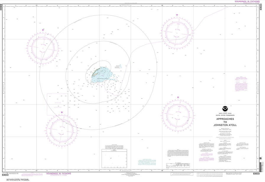 HISTORICAL NOAA Chart 83633: United States Possession Approaches to Johnston Atoll