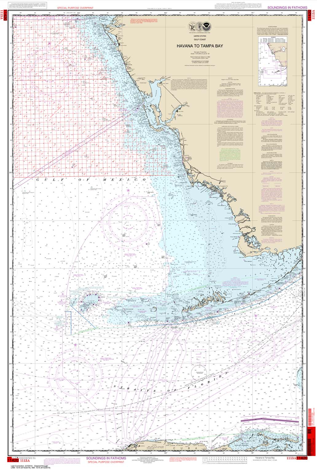 HISTORICAL NOAA Chart 1113A: Havana to Tampa Bay (Oil and Gas Leasing Areas)