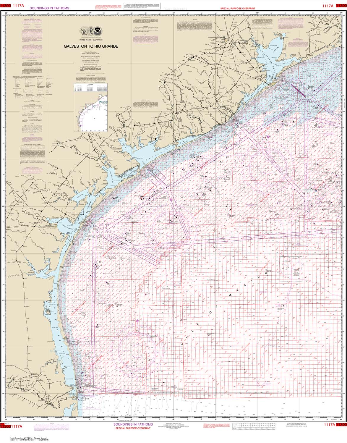 NOAA Chart 1117A: Galveston to Rio Grande (Oil and Gas Leasing Areas)