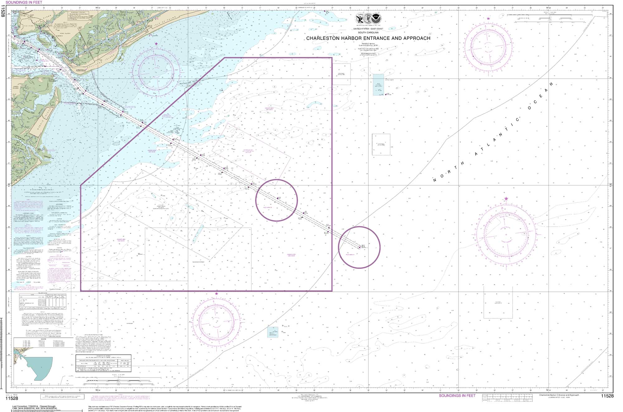 HISTORICAL NOAA Chart 11528: Charleston Harbor Entrance and Approach