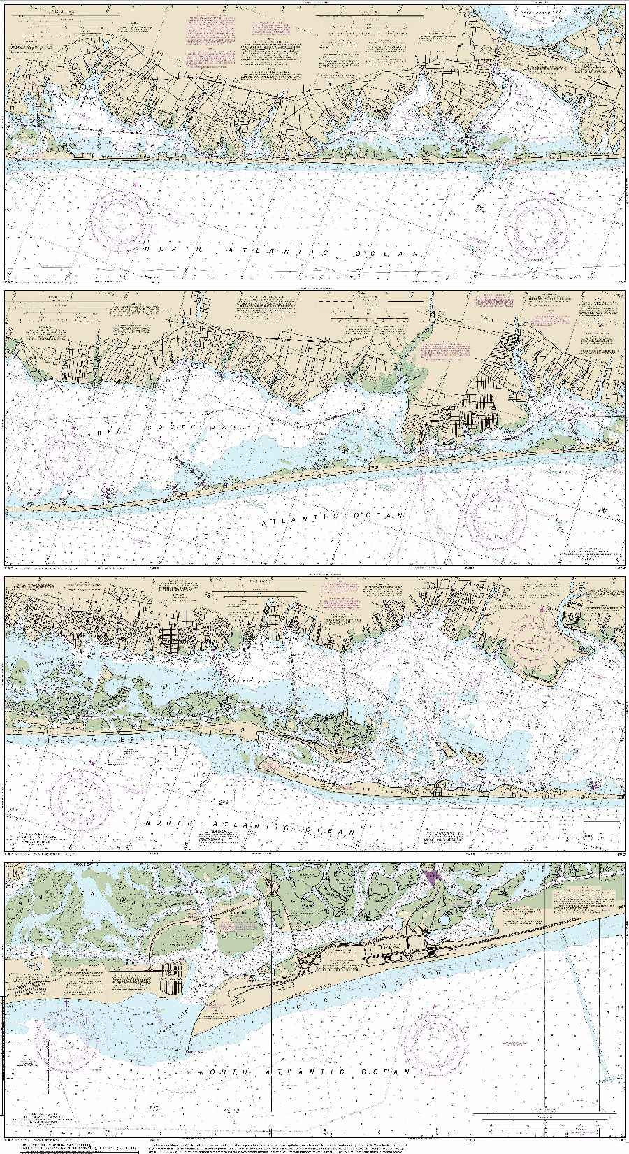 HISTORICAL NOAA Chart 12352: Shinnecock Bay to East Rockaway Inlet (9 PAGE FOLIO)