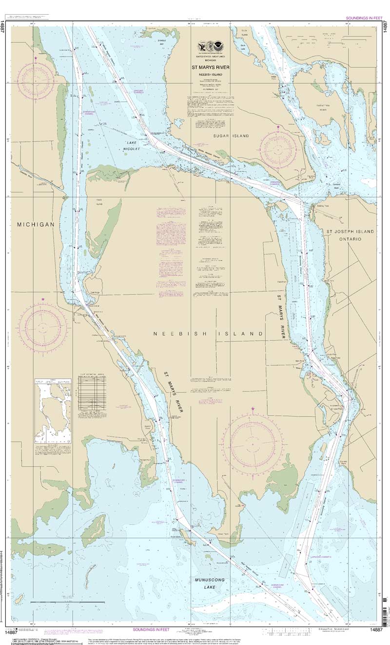 HISTORICAL NOAA Chart 14887: St Marys River - Neebish Island