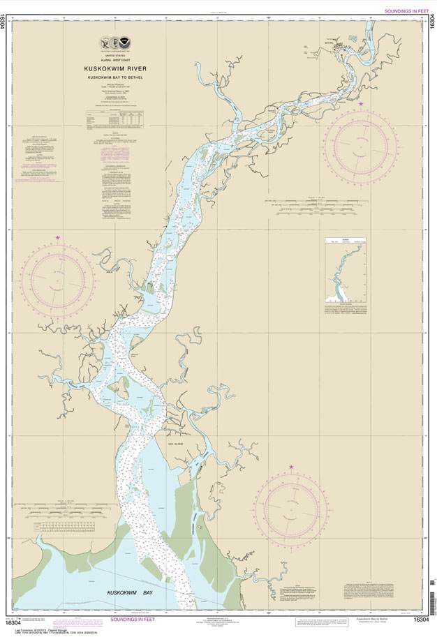 HISTORICAL NOAA Chart 16304: Kuskokwim Bay to Bethel