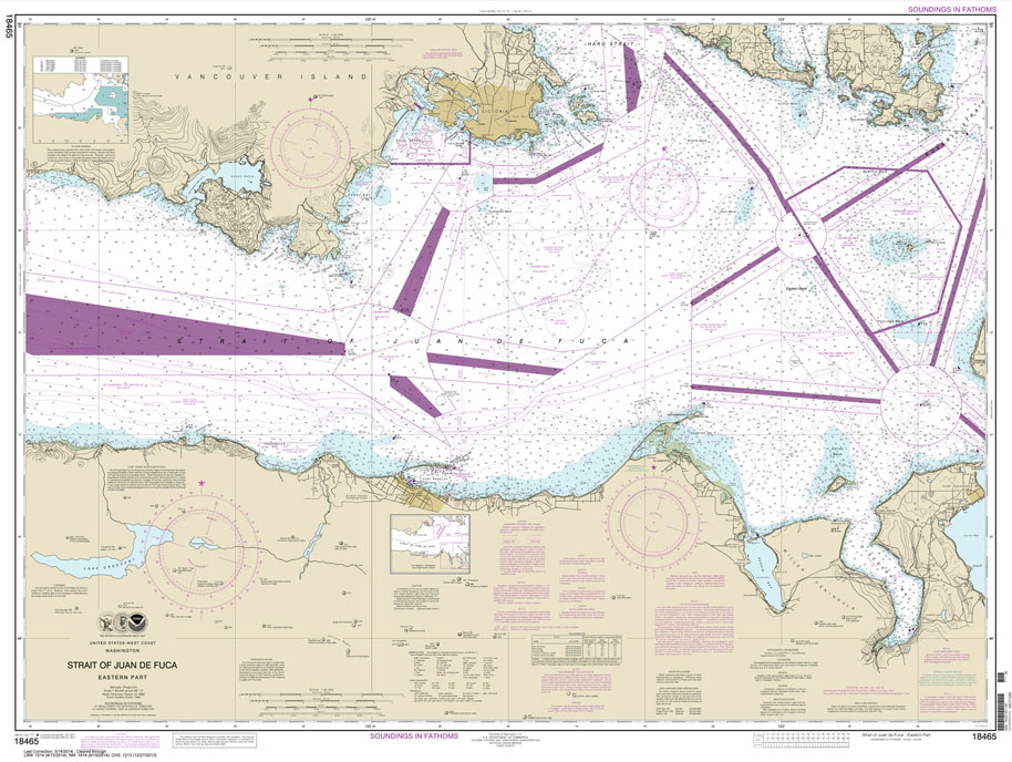 HISTORICAL NOAA Chart 18465: Strait of Juan de Fuca-eastern part