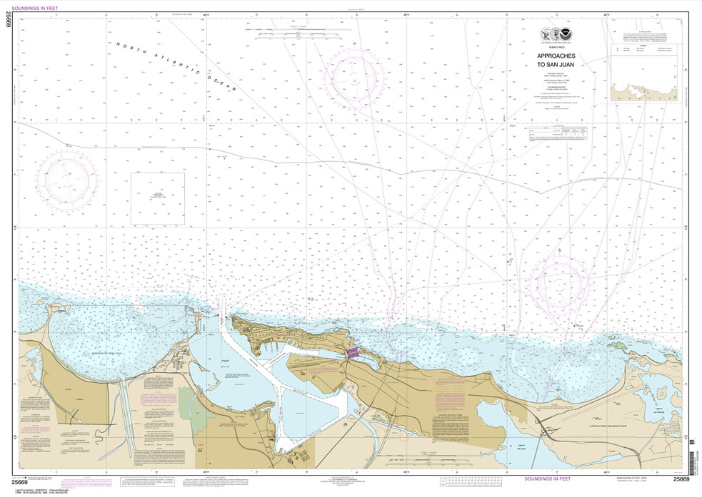 HISTORICAL NOAA Chart 25669: Approaches to San Juan Harbor