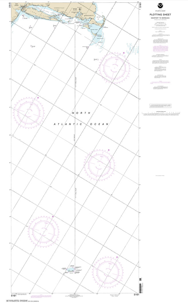 NOAA Chart 5161: Newport, Rhode Island to Bermuda (Plotting Sheet)