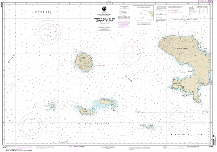 HISTORICAL NOAA Chart 16465: Tanaga Island to Unalga Island