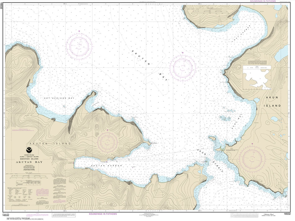 HISTORICAL NOAA Chart 16532: Akutan Bay: Krenitzin Islands