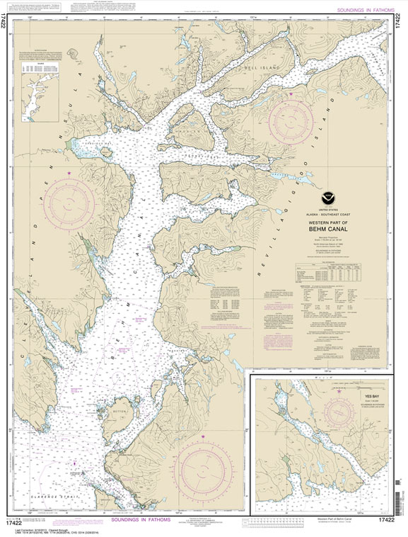 HISTORICAL NOAA Chart 17422: Behm Canal-western part;Yes Bay