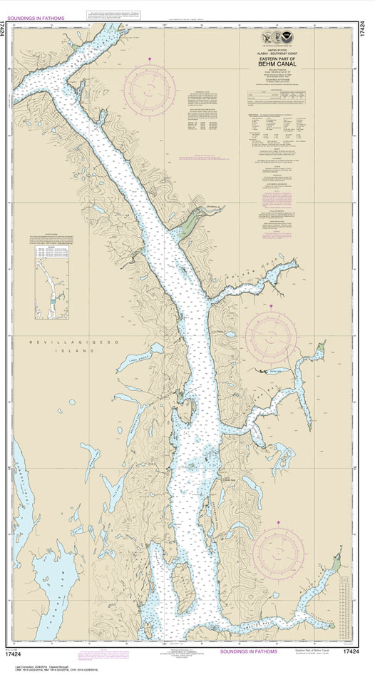 HISTORICAL NOAA Chart 17424: Behm Canal-eastern part